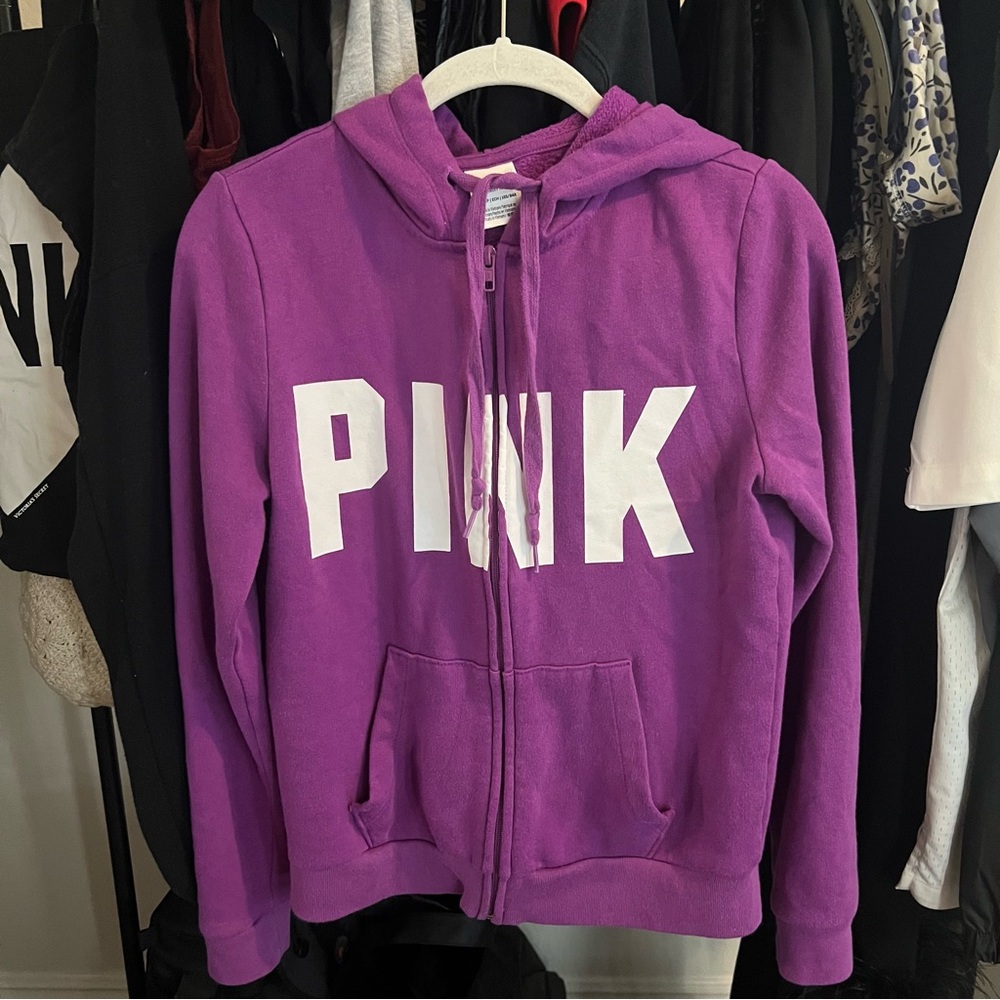 victoria's secret PINK purple zip up hoodie